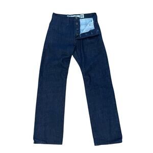 VANS Men’s 26x28 Denim Jeans Dark Blue Straight Leg Button Fly Skater Casual